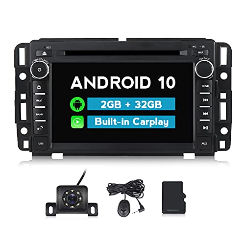 MekedeTech Android 11 Car Radio Stereo 7 inch Touch Screen with CD/DVD Player for GMC Sierra Yukon Chevrolet Buick Chevy Silverado Built in CarPlay Support BT Steering Wheel Control WiFi
