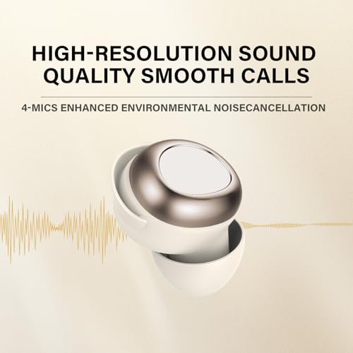 Image of Wireless Earbuds, Hybrid ANC 40dB Noise Cancelling Headphones, 45H Playtime, Bluetooth 5.4, 10mm Drivers with 5 EQ, ENC Dual Mic, IPX7 Waterproof, Transparent Mode, Digital Battery Display White