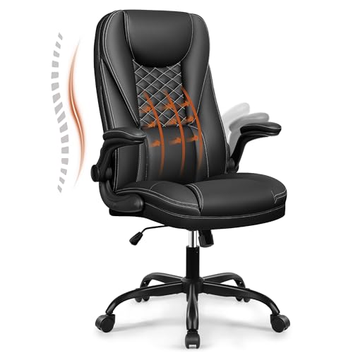 DoChair Silla Oficina Ergonómica Silla Escritorio Función Balancín 135° Silla Giratoria Regulable en Altura con Reposacabezas, Negro