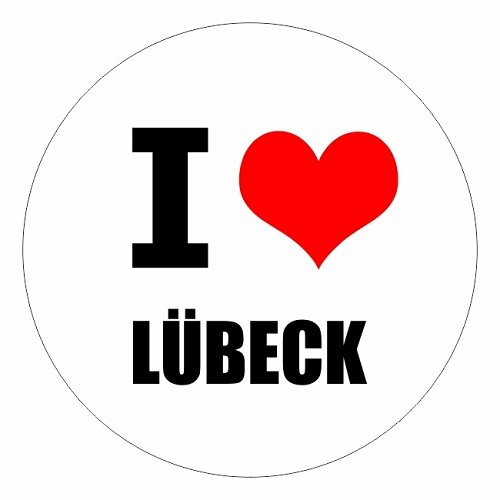 I Love Lübeck in Two Sizes Multi Colour JDM Decal Sticker Racing, 8 x 8 cm