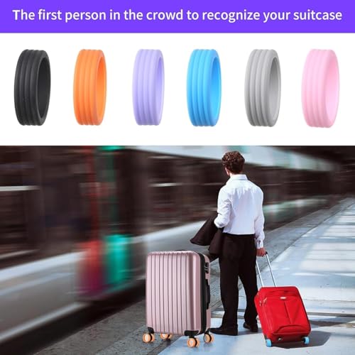 Image of Luggage Wheel Silicone Protector Cover 8PCS Wheel Cover Silicone Shock Absorption Wheel Cover for Trolley Bag Suitcase Wheel Cover Silicone for Most 8 Spinner Wheel Bag /Chair (Multicolor)