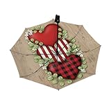 Reiseschirm für Regen und Sonne – Winddichter, kompakter, automatischer Faltschirm mit Herzmotiv...