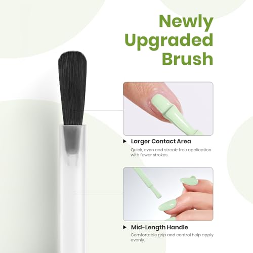 Image of Beetles Green Gel Nail Polish - OxygenGreen 15ML Full Size, HEMA-Free Pastel Green Gel Polish,Soak Off UV LED Lamp Pastel Nails Art, Manicure Salon DIY Nails