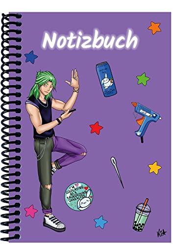 Cahier A4 manga Quinn violet ligné pour écrire au café