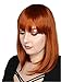 Produktbild Prettyland Rot-Orange Kupfer-rot Mittellange glatte Matte Natürliche Statikfreie Perücke Bob Pony Wig C945