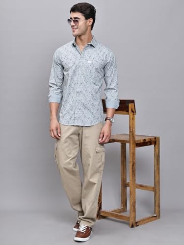 Image of Majestic Man Pure Cotton Slim Fit Printed Casual Shirt for Men