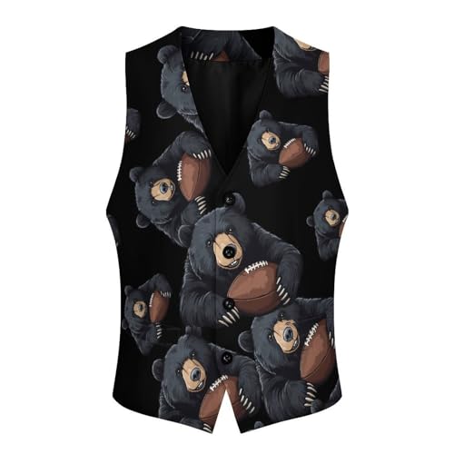 Chicagobear Men's Suit Vests Dress Vest V-Neck Waistcoat Slim Business Formal with Pocket4