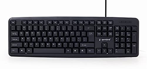Gembird KB-U-103-RU clavier USB QWERTY Anglais, Russe Noir - Claviers (Standard, USB, Clavier Ă membrane, QWERTY, Noir)