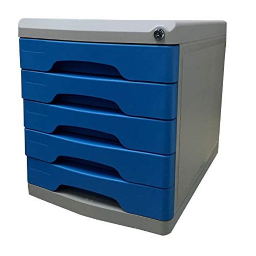 Preisvergleich Produktbild Schreibtischlampe Schreibtisch ablagesystem 5 Schubladen mit Schloss Kunststoff Aktenschrank - Multicolor 26,9 * 36 * 30,9 cm (Color : Gray)