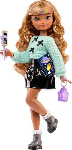 Image of Barbie Dream Besties Zia Doll with Themed Accessories | Brown Haired Fashion Doll with Wavy Hair and Removable Clothes, 7 Hair and Moon Accessories, Ages 3+, JGG36