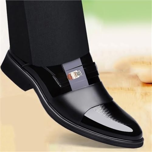 Mens Invisible Elevator Shoes Height Oxford Leather Slip On Business Formal Party Comfort Anti Slip4