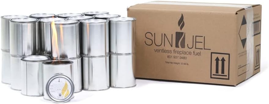 Fume-free Firespace Gel Fuel Canister, Citronella Gel, 24-Pack