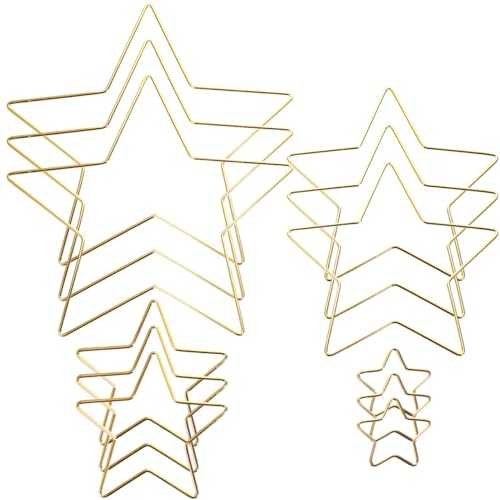 CORHAD 12pcs Star Shaped Metal Rings for Dream Catcher Diy Crafts Wreath Hoops for Wall Hanging Decor for Macrame Projects and Creative Craft Supplies