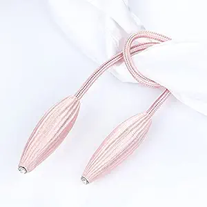 KAVID Alloy Solid Curtain Tiebacks Free Size Gold Pack of 2 (Pink)