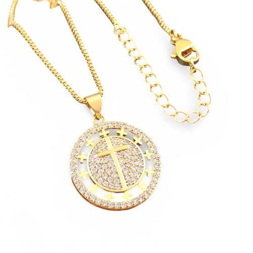 Collier de pendentif croisé accessoire de bijoux tendance en acier plaqué or au quotidien