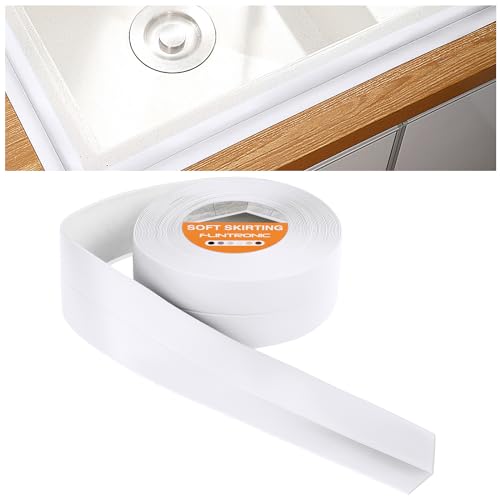 flintronic Bath Sealant Strip, 10m/32.8ft Self Adhesive Sealant Strip, Waterproof, Oilproof and Mildewproof Sealant Tape, Caulk Strip for Kitchen, Sink, Bathroom, Toilet, Wall Corner