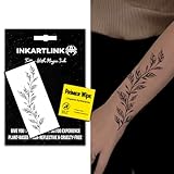 INKARTLINK Semi Permanent Tattoo, Party Tattoo, Beautiful and Realistic Design, Fun Tattoo Experience, Cruelty-free, Non-reflective, Waterproof (Vine Leaves 3)