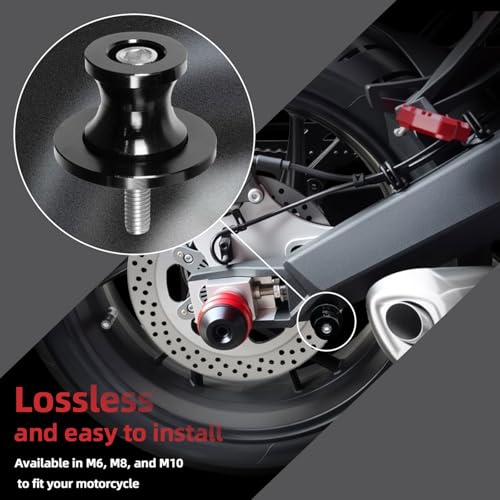 Image of Motorcycle Swing Arm Spools M10x1.5 - CNC Aluminum Paddock Stand Sliders Fit BMW R NineT MV Agusta Ducati Monster