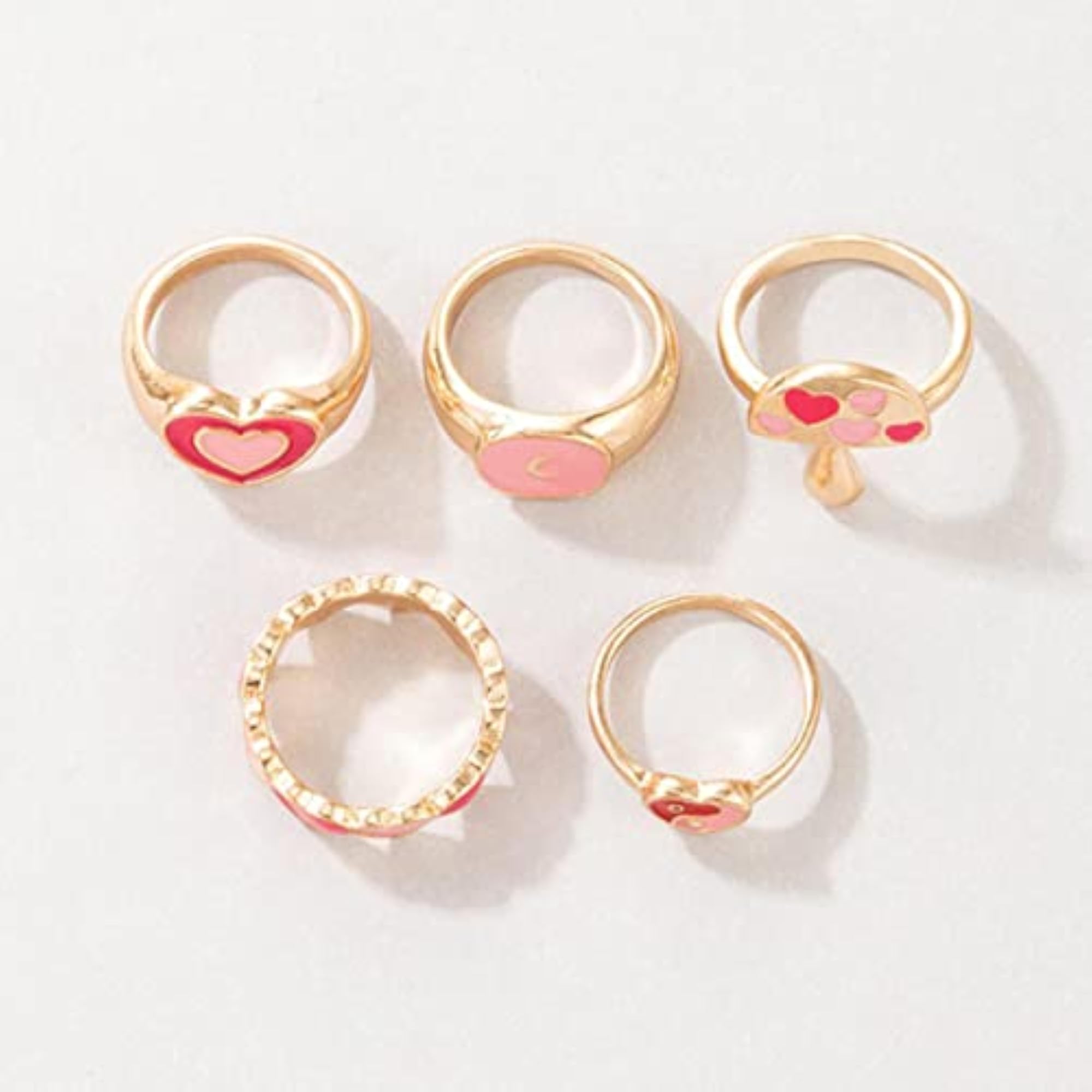 5-Piece Plated Rings Set