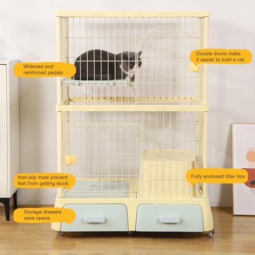 Maison pour chat extérieure et grande cage modulable avec roues intégrées