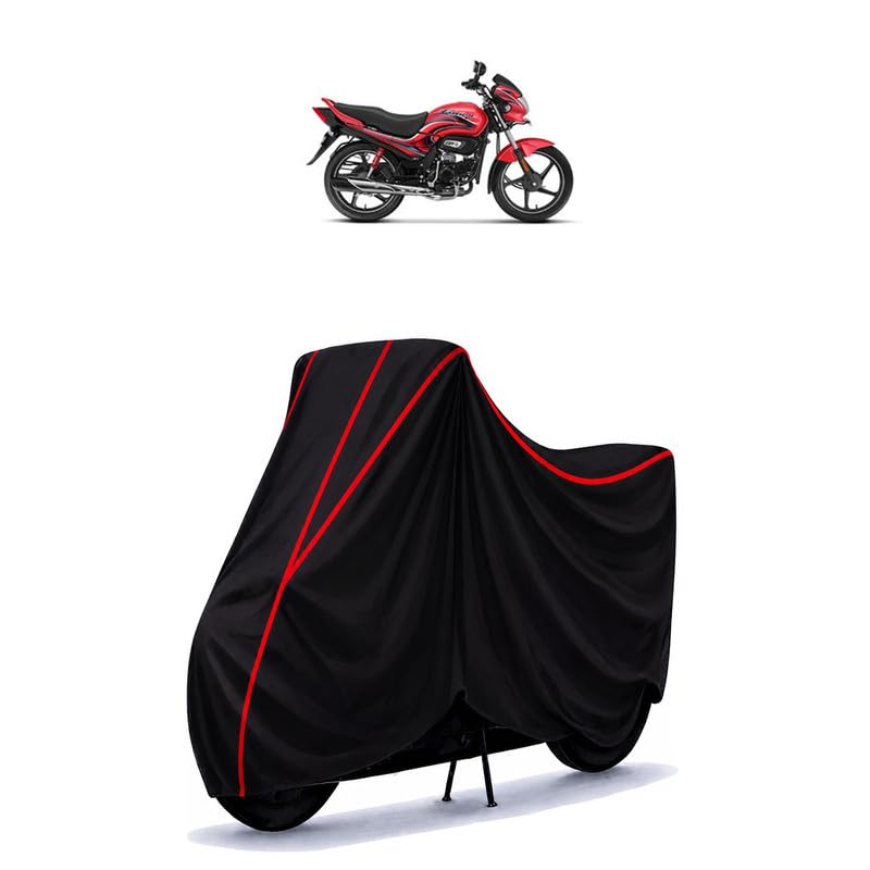 Image of Hero Passion Plus E20 Water Resistant Bike Cover for All Motorcycles & Rain | Heavy Duty Taffeta Fabric | UV Protection, Dustproof, Scratchproof | All Weather Two Wheeler Cover with Elastic Bottom