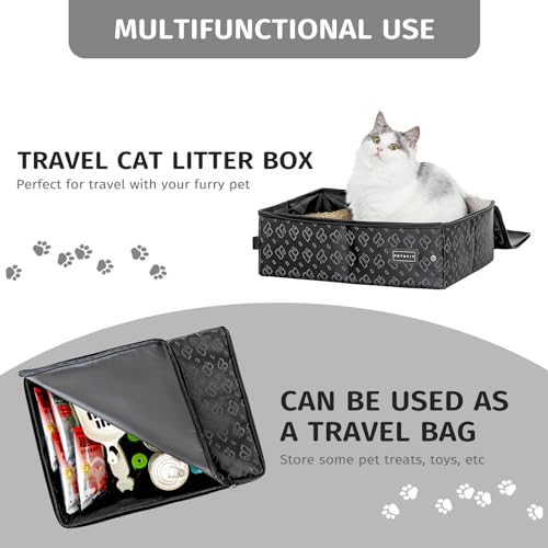 PETSFIT Caixa de areia portátil – à prova de vazamento, fundo impermeável, adequado para gatos e gat