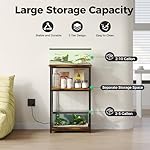 10 Gallon Fish Tank Stand with Power Outlet, 3 Tier Aquarium Stand with Shelf, Turtle/Reptile Tank Stand for Home Office,Adjustable Boards, 20.47''L×11.42''W×30.91''H, Retro Brown - Image 2