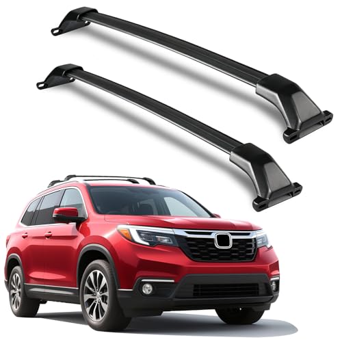Image of Roof Racks Cross Bars Compatible with Honda Pilot 2016-2022, 330lbs Heavy-Duty Aluminum No Drill Crossbars Rails Cargo Rooftop Bike Snowboard Skiboard Luggage Rack Cargo Carrier