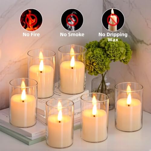 Image of Flickering Flameless Candles, 6 Pack LED Tea Lights Candles with Remote and Timer, 300+ Hours Battery Operated Candles for Votive, 2 inchx 3 inch Small Fake Candles for Home Decor Wedding Table Decor