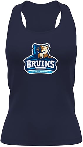 Camiseta deportiva sin mangas oficial de NCAA Collegiate para mujer, con espalda cruzada, colección con logotipo primario