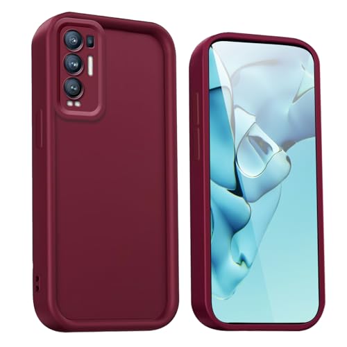 WBWONE Custodia per Oppo Find X3 Neo - Cover Protettiva in Silicone Premium con Design Elegante e Antiurto - Vino Rosso