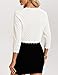 GRACE KARIN 3/4 Sleeve Cropped Cardigan for Women Open Front Bolero Shrugs for Women Dresses Crochet Fashion Clothing (White,2XL)