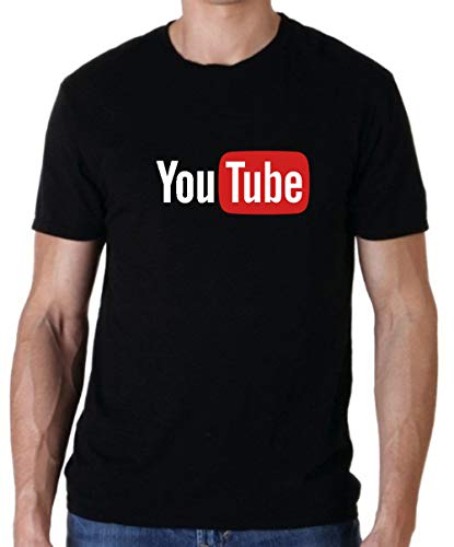 Uzair YouTube Play Button T-Shirts Style (Black YouTube, XX-Large)