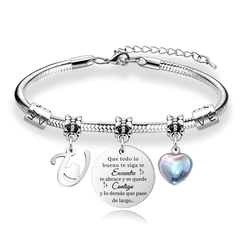 Regalos para Mujeres Pulsera de Plata con Letras Iniciales - Regalo...