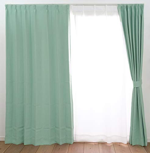 スミノエ カーテン グリーン 100×135cm セーラ 遮光 アレルブロック V1302