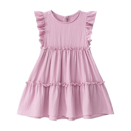 Little Bitty Toddler Girls Cotton Dress Summer Sleeveless Casual Printed Flared Dress 2-7 Years2