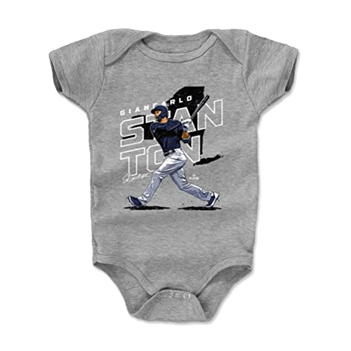 500 LEVEL Giancarlo Stanton Baby Infant One Piece Bodysuit (6-12 Months, Heather Gray) - Giancarlo Stanton Player Map K WHT