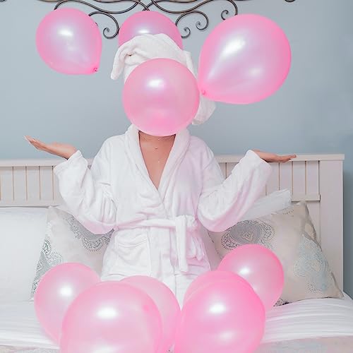 Image of 120 Pack Pearl Pink Balloons, Bright 12 inch Royal Pink Latex Party Balloons for Birthday Wedding Baby Shower Halloween.