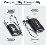 Oliveria USB C à USB Adaptateur 4 Des morceaux, USB C à USB Adaptateur USB A à USB C Adaptateur de type C à USB Adaptateur OTG Convertisseur pour téléphone i 16/15, MacBook, Ipad, Bureau, Ordinateurs portables, Projecteur, Chargeurs