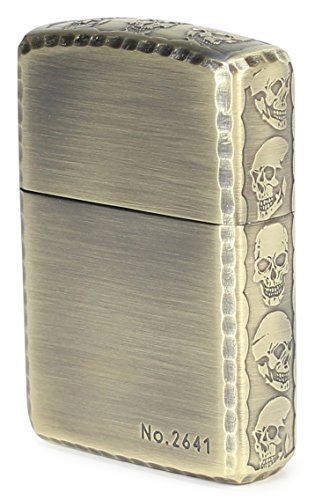 ZIPPO(ジッポー) オイルライター アーマー スカル 3面加工 アンティーク ブラス