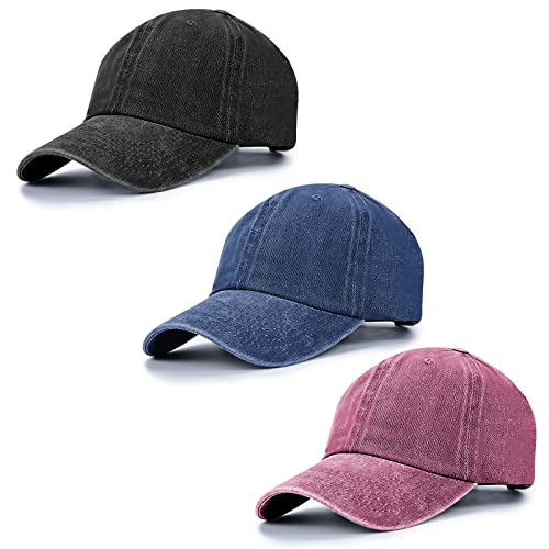 Image of Baseball Cap Unisex Vintage Washed Distressed Cap,Retro Adjustable Dad Hats,Baseball Hat for Men Women