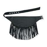 Jupe à franges pour femme LAIOUSN Ceinture de taille grunge jupe festival musique club cowgirl jupe à pompons ceinture sexy fille costume chaîne punk rock ceinture ceinture à franges pour femme, Noir , taille unique