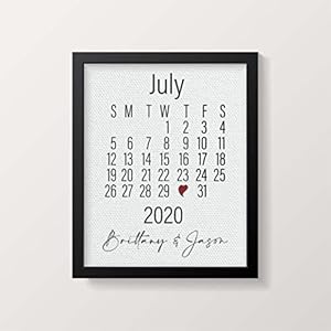 Personalized Cotton Anniversary Gift For Her Cotton Calendar Print Gift for Wife 2nd Wedding Anniversary 2 Year Anniversary Gift for Husband