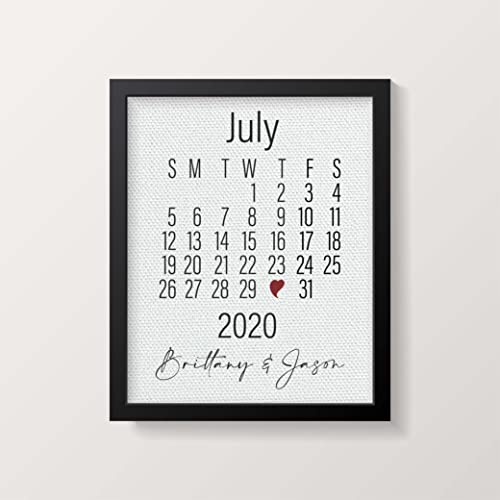 Personalized Cotton Anniversary Gift For Her Cotton Calendar Print Gift for Wife 2nd Wedding Anniversary 2 Year Anniversary Gift for Husband