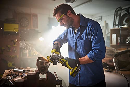 Set brushless Schlagbohrschrauber RYOBI 18V OnePlus R18PDBL Winkelschleifer 125 mm 18 V OnePlus R18AG7-0 2 Akkus Schnellladegerät R18CK2BL-252S – Bild 8