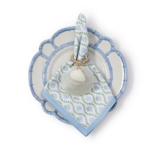 Servilletas de Tela Estampado Coral Azul 20 Pulg, Pack 4 miniatura 6