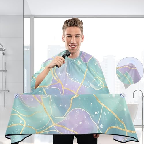 Capa de Barbero Kigai Teal Purple Geode Impermeable miniatura 6