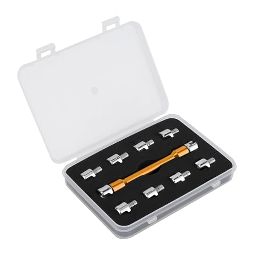 aqxreight Speichenschlüssel, Motorrad-Speichenschlüssel CNC-Schraubenschlüssel-Set 5,0-6,8 Länge 93 Mm/3,7 Zoll für die Meisten Motorräder (B (Gold))