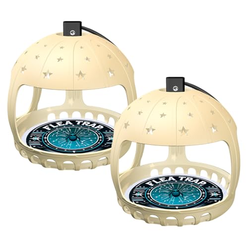 AVCXEC 2 Pieza Trampa para Pulgas, Trampa Antipulgas, no tóxica, Odorless Insect Traps, Trampa para Pulgas en Casa con 4 Bombillas, para Dormitorio, Salón, Lavadero, Cocina