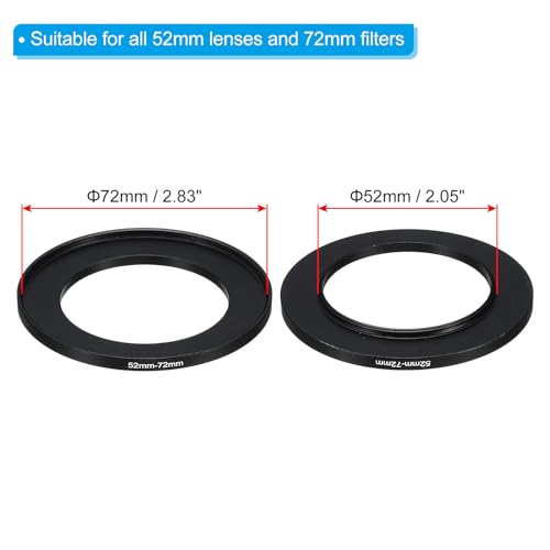 PATIKIL 52mm-72mm Metal Step Up Ring with Cleaning Cloth - Image 2
